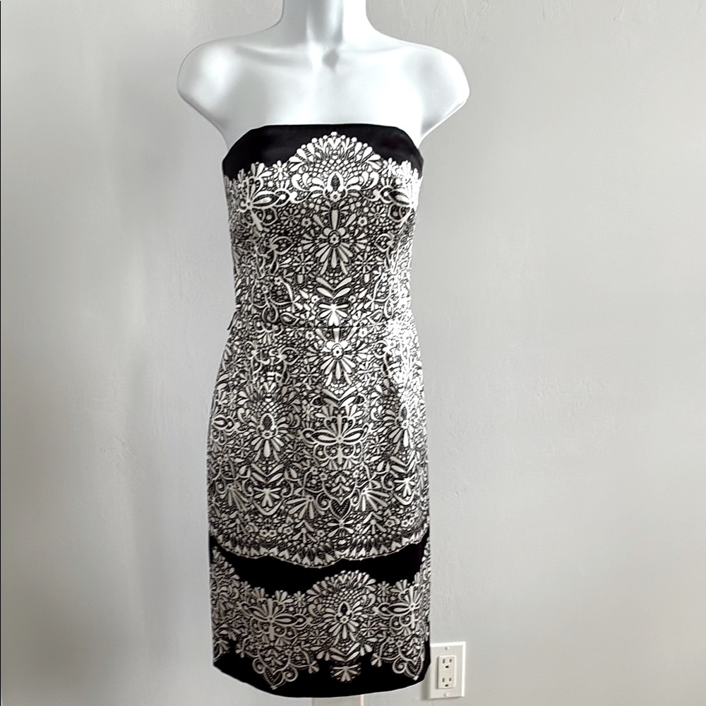 WHBM Strapless Satiny Sheath Dress - 4